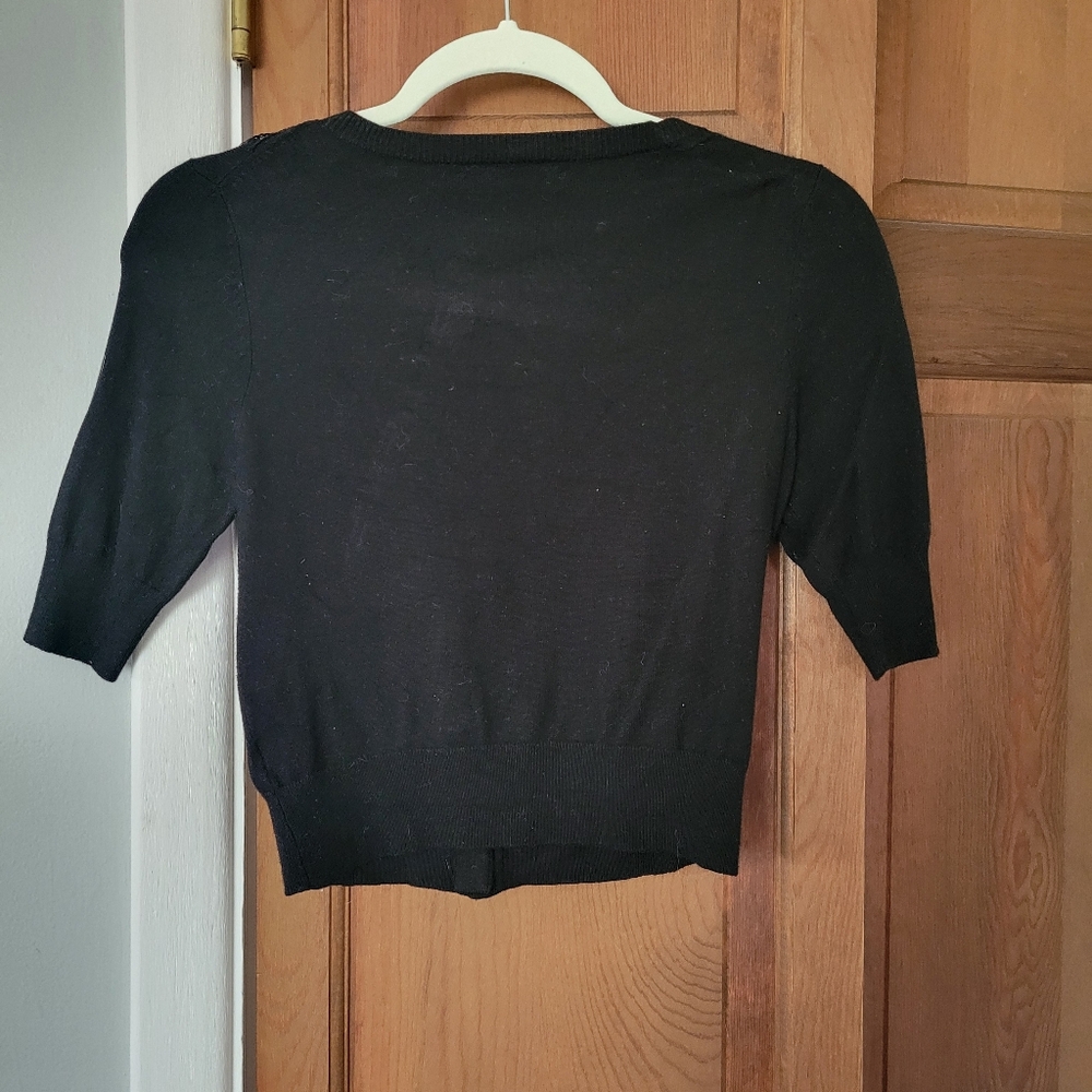 Express Design Studio Black Cropped Cardigan Vint… - image 2